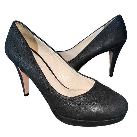 Prada Black Suede Platform Pumps - Picture 1 of 15